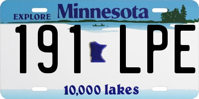 MN license plate 191LPE