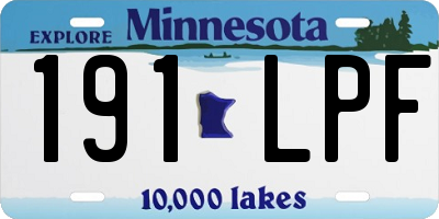 MN license plate 191LPF