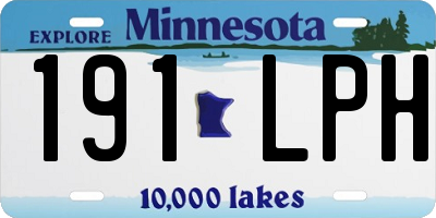 MN license plate 191LPH
