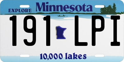 MN license plate 191LPI
