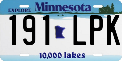 MN license plate 191LPK