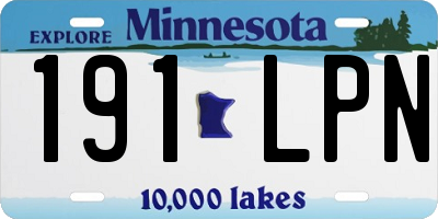 MN license plate 191LPN