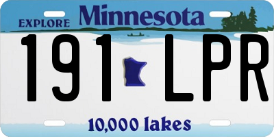 MN license plate 191LPR