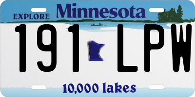 MN license plate 191LPW