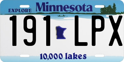 MN license plate 191LPX