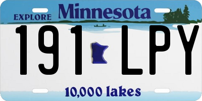 MN license plate 191LPY