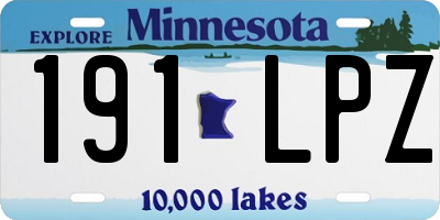 MN license plate 191LPZ