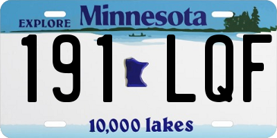 MN license plate 191LQF