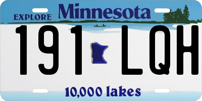 MN license plate 191LQH
