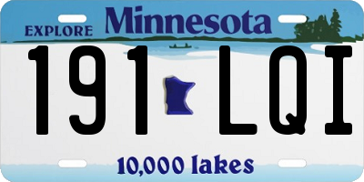 MN license plate 191LQI