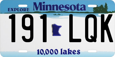 MN license plate 191LQK