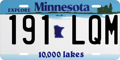 MN license plate 191LQM