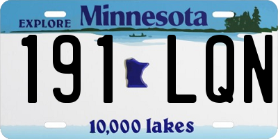 MN license plate 191LQN
