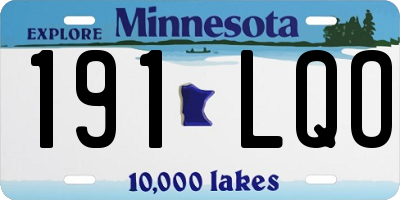 MN license plate 191LQO