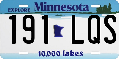 MN license plate 191LQS