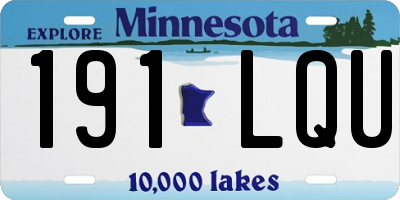 MN license plate 191LQU