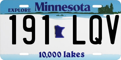 MN license plate 191LQV