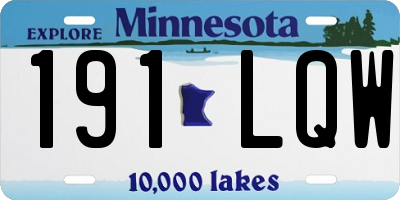 MN license plate 191LQW
