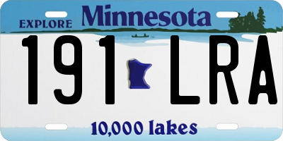 MN license plate 191LRA