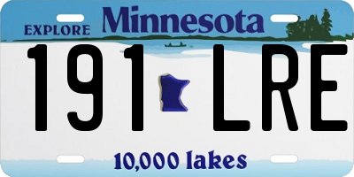 MN license plate 191LRE
