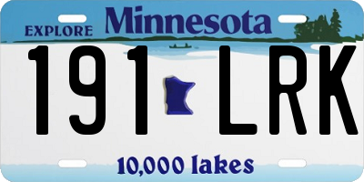 MN license plate 191LRK