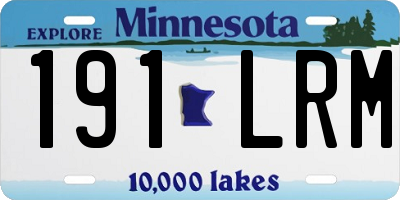 MN license plate 191LRM