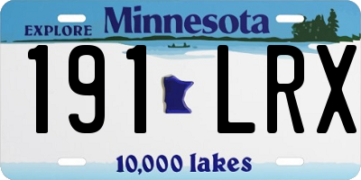 MN license plate 191LRX