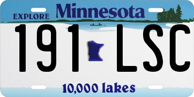 MN license plate 191LSC