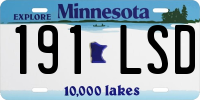 MN license plate 191LSD