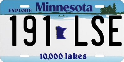 MN license plate 191LSE