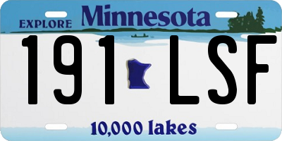 MN license plate 191LSF