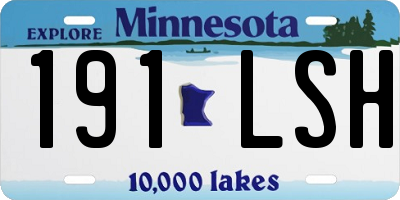 MN license plate 191LSH