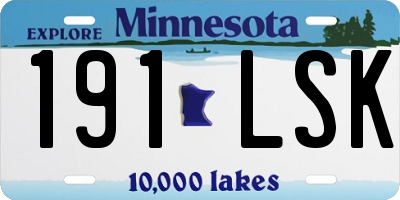 MN license plate 191LSK