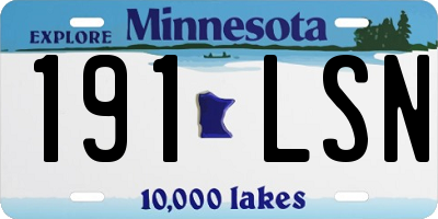 MN license plate 191LSN