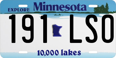 MN license plate 191LSO