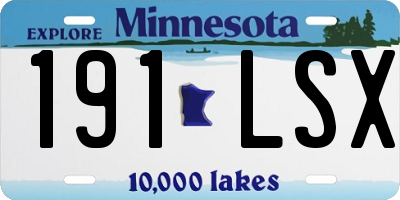MN license plate 191LSX