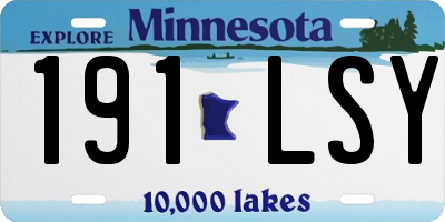 MN license plate 191LSY