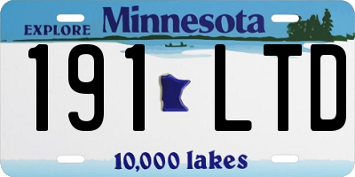 MN license plate 191LTD