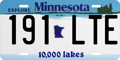 MN license plate 191LTE