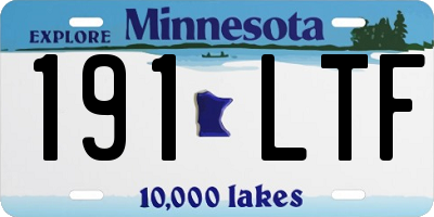 MN license plate 191LTF
