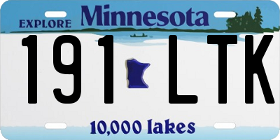 MN license plate 191LTK