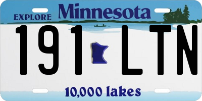 MN license plate 191LTN