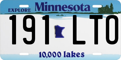 MN license plate 191LTO