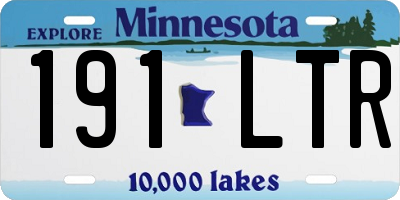 MN license plate 191LTR