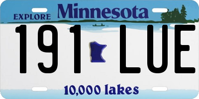 MN license plate 191LUE