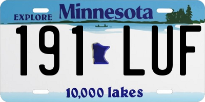 MN license plate 191LUF