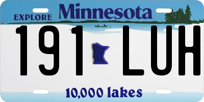 MN license plate 191LUH