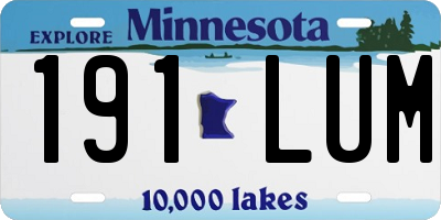 MN license plate 191LUM