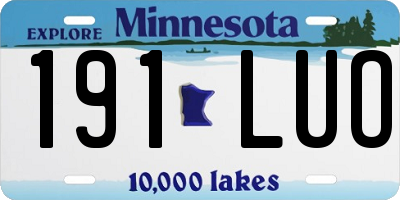MN license plate 191LUO