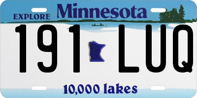 MN license plate 191LUQ